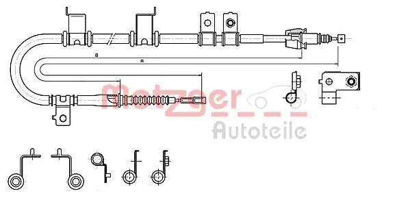 Handler.Part Cable, parking brake METZGER 172575 1