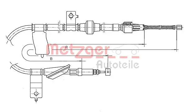 Handler.Part Cable, parking brake METZGER 174015 1