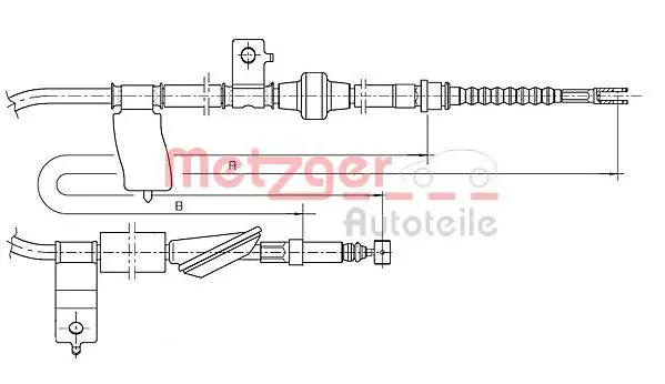 Handler.Part Cable, parking brake METZGER 174017 1