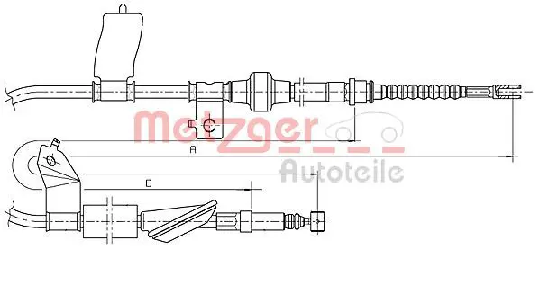 Handler.Part Cable, parking brake METZGER 174018 1