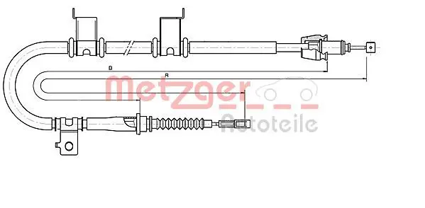 Handler.Part Cable, parking brake METZGER 176052 1