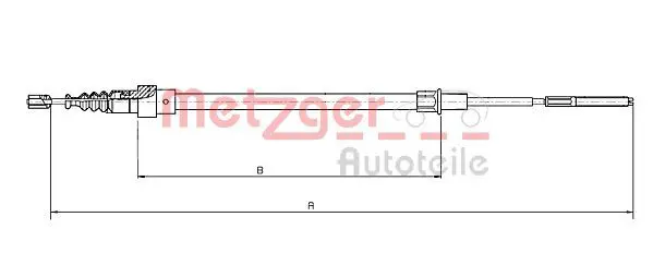 Handler.Part Cable, parking brake METZGER 19105E 1