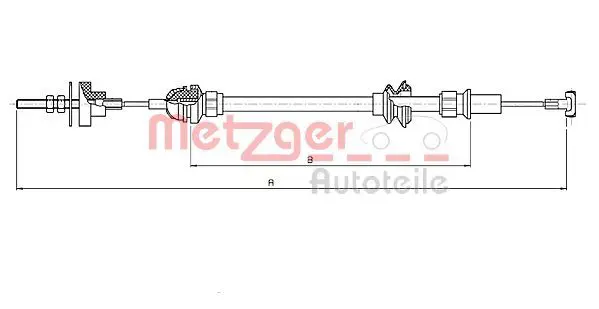 Handler.Part Clutch cable METZGER 19208E 1