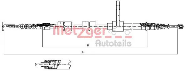 Handler.Part Cable, parking brake METZGER 25131 1