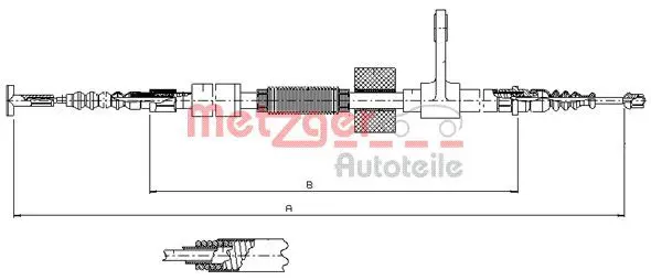 Handler.Part Cable, parking brake METZGER 25132 1