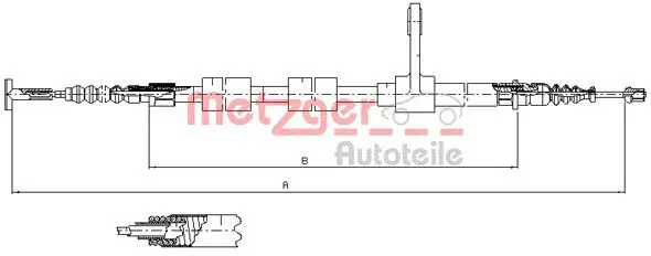 Handler.Part Cable, parking brake METZGER 25133 1