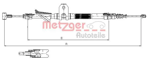 Handler.Part Cable, parking brake METZGER 4512 1