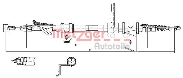 Handler.Part Cable, parking brake METZGER 45111 1