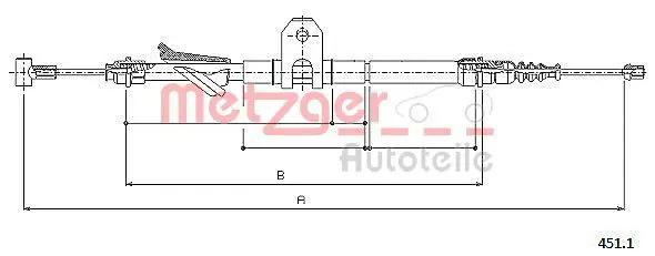 Handler.Part Cable, parking brake METZGER 4511 2