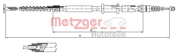 Handler.Part Cable, parking brake METZGER 46112 1