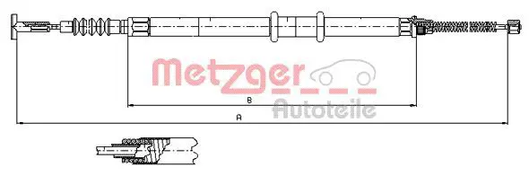 Handler.Part Cable, parking brake METZGER 49112 1