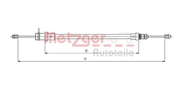 Handler.Part Cable, parking brake METZGER 4911 1