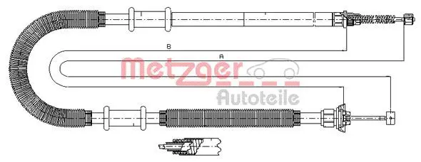 Handler.Part Cable, parking brake METZGER 64110 1