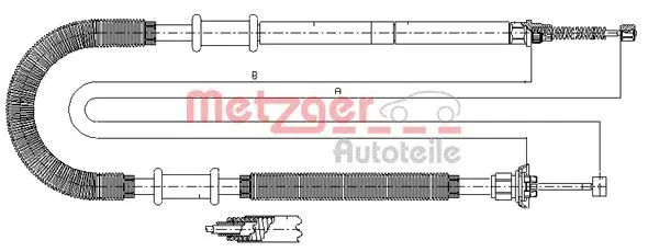 Handler.Part Cable, parking brake METZGER 64112 1