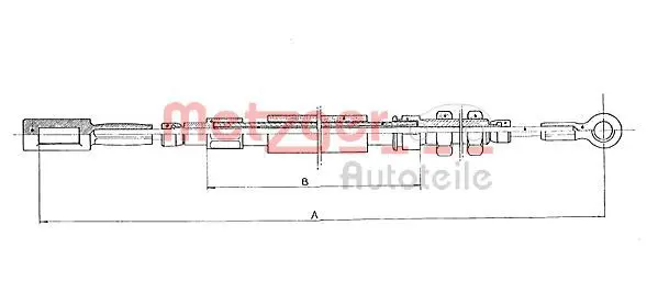 Handler.Part Cable, parking brake METZGER 11713 1