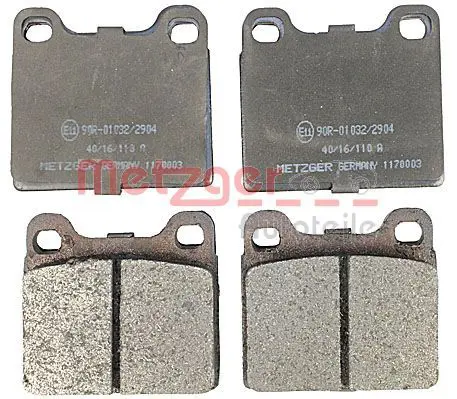 Handler.Part Brake pad set, disc brake METZGER 1170003 2