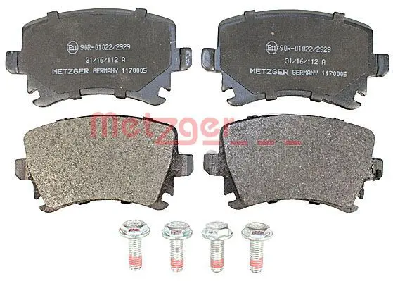 Handler.Part Brake pad set, disc brake METZGER 1170005 2