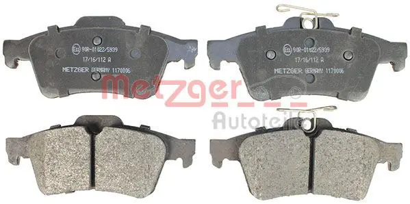 Handler.Part Brake pad set, disc brake METZGER 1170006 2