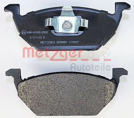 Handler.Part Brake pad set, disc brake METZGER 1170027 4