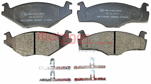 Handler.Part Brake pad set, disc brake METZGER 1170033 2