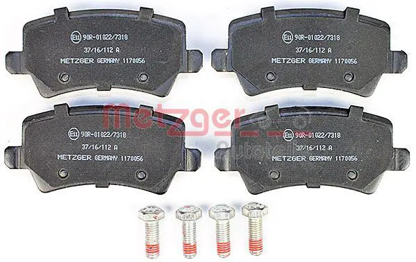 Handler.Part Brake pad set, disc brake METZGER 1170056 2