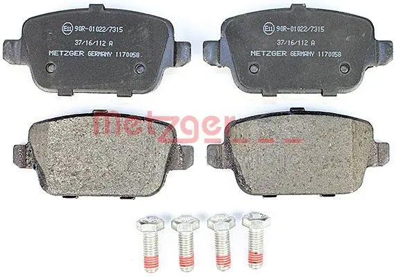 Handler.Part Brake pad set, disc brake METZGER 1170058 2