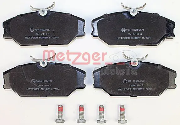 Handler.Part Brake pad set, disc brake METZGER 1170084 2