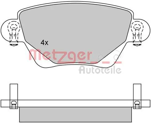 Handler.Part Brake pad set, disc brake METZGER 1170096 1