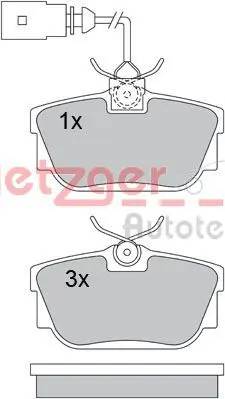 Handler.Part Brake pad set, disc brake METZGER 1170109 1