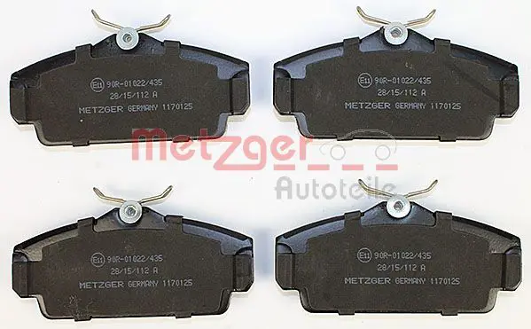 Handler.Part Brake pad set, disc brake METZGER 1170125 2