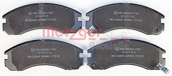 Handler.Part Brake pad set, disc brake METZGER 1170135 2