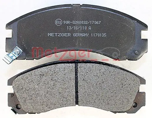 Handler.Part Brake pad set, disc brake METZGER 1170135 3