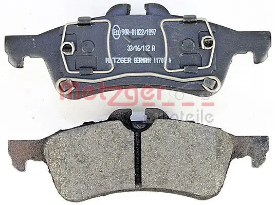 Handler.Part Brake pad set, disc brake METZGER 1170154 3