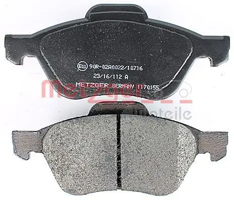 Handler.Part Brake pad set, disc brake METZGER 1170155 4