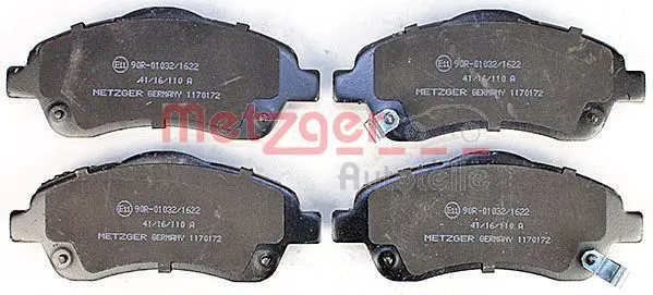 Handler.Part Brake pad set, disc brake METZGER 1170172 2