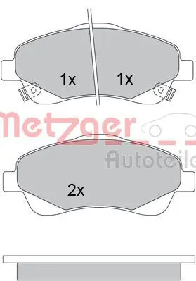 Handler.Part Brake pad set, disc brake METZGER 1170172 1