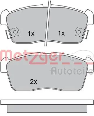 Handler.Part Brake pad set, disc brake METZGER 1170197 1