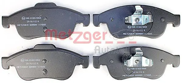 Handler.Part Brake pad set, disc brake METZGER 1170265 2