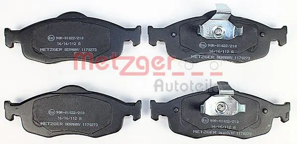 Handler.Part Brake pad set, disc brake METZGER 1170273 2