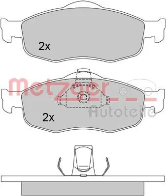 Handler.Part Brake pad set, disc brake METZGER 1170273 1