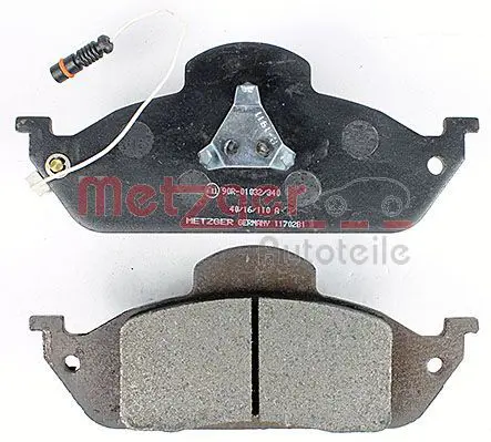 Handler.Part Brake pad set, disc brake METZGER 1170281 4