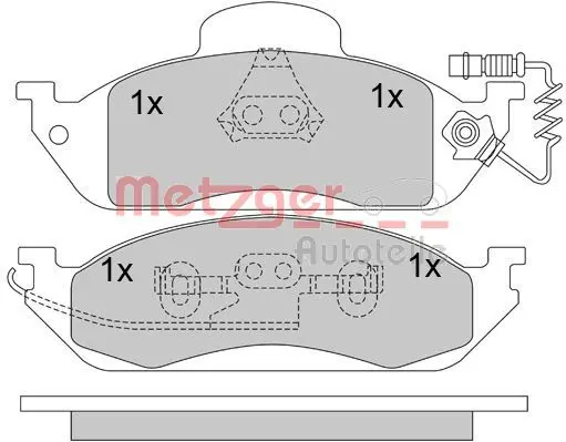 Handler.Part Brake pad set, disc brake METZGER 1170281 1