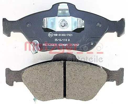 Handler.Part Brake pad set, disc brake METZGER 1170287 3