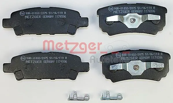 Handler.Part Brake pad set, disc brake METZGER 1170306 2