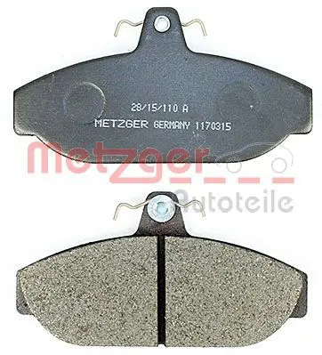 Handler.Part Brake pad set, disc brake METZGER 1170315 3