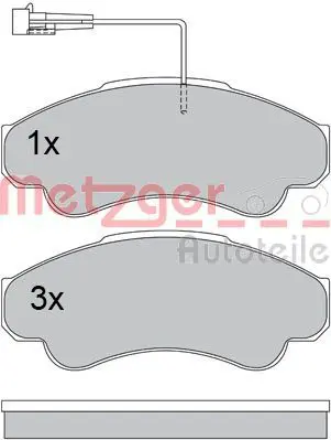 Handler.Part Brake pad set, disc brake METZGER 1170344 1