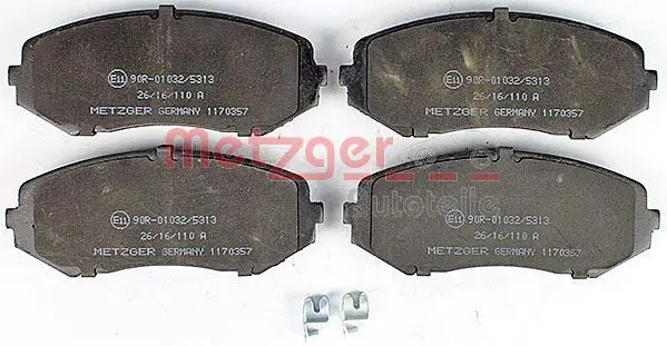 Handler.Part Brake pad set, disc brake METZGER 1170357 2