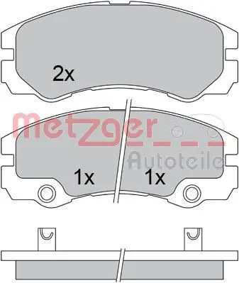 Handler.Part Brake pad set, disc brake METZGER 1170363 1