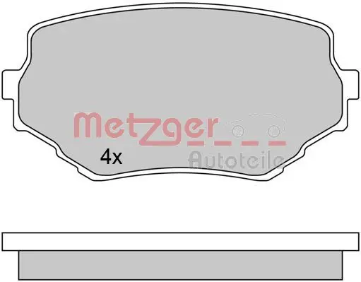 Handler.Part Brake pad set, disc brake METZGER 1170415 1