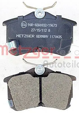 Handler.Part Brake pad set, disc brake METZGER 1170435 3